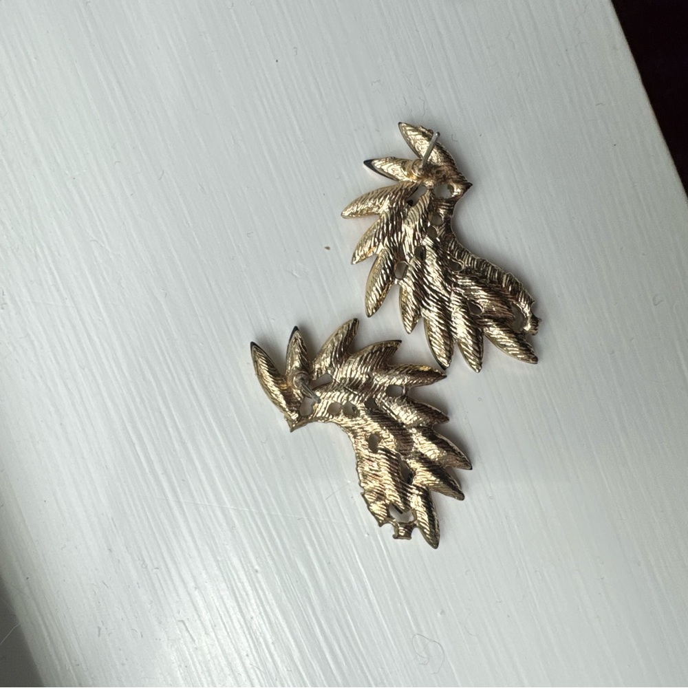 Gold & Silver Wing Earrings - Picture 2 of 4